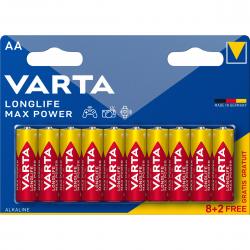 Varta Longlife Max Power Aa 10 Pack (8+2) - Batteri