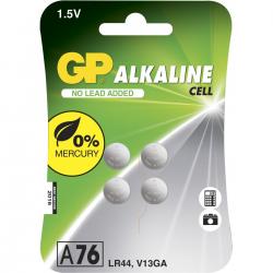 GP Alkaline 1,5V A76 LR44 V13GA Knapcelle Batteri - 4 stk.